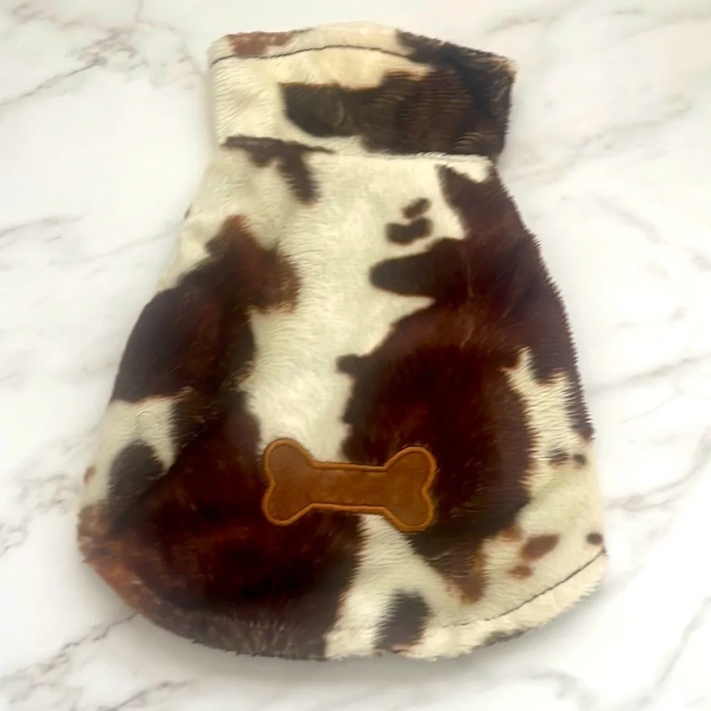Dickens pet dog vest soft cattle print clothing outerwear size XS